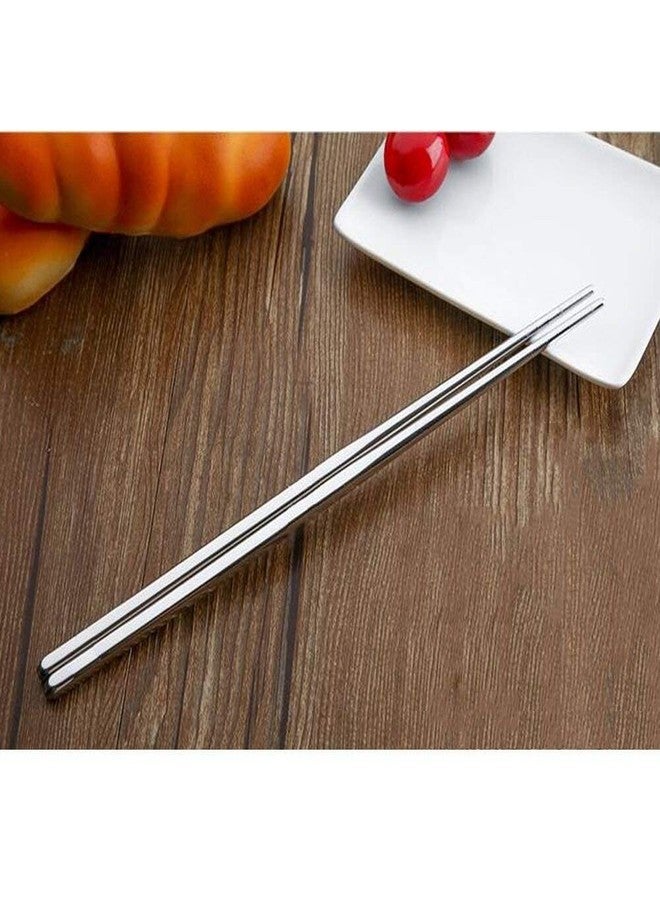 Iktu 5 Pairs Chopsticks Stainless Steel Anti-Skid Anti-hot Design Vacuum Chopsticks - Image 5